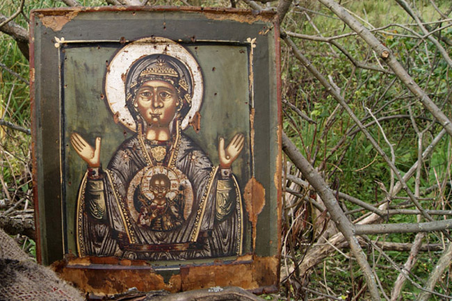 «Св. Иоанн Богослов в молчании» XVIII века на фоне вологодских полей
